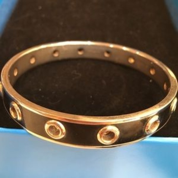 Coach Jewelry - Coach Black & Silver Ceramic Bangle Bracelet